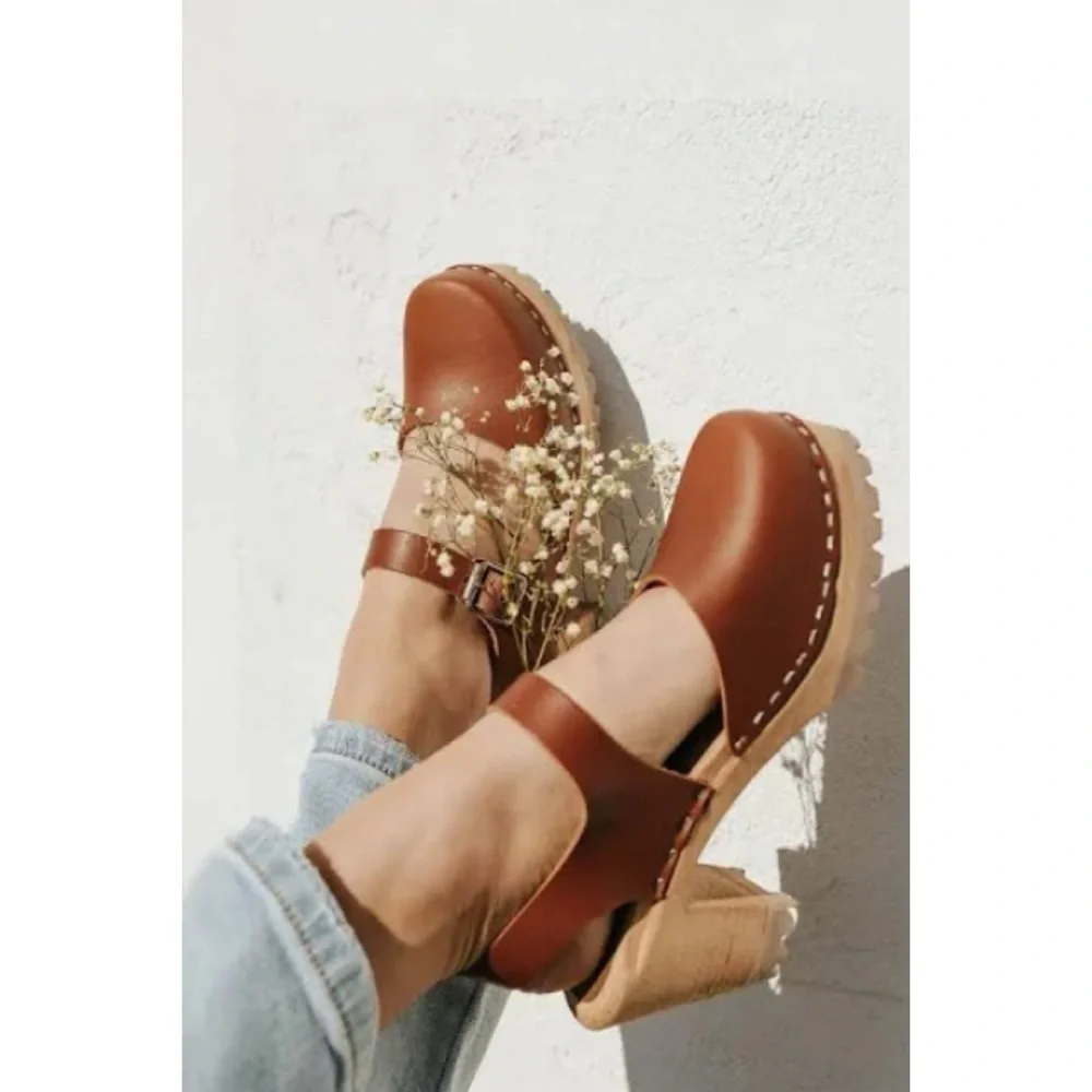 MIA Abba Clog in Luggage Leather Size 36 - Picture 1 of 14